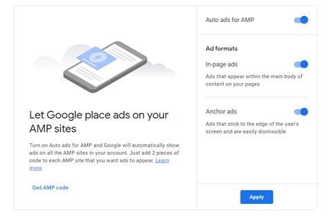 Auto ads settings .